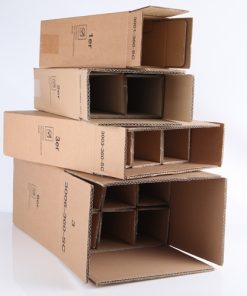 Flesverzenddoos, 2 fles, bruin, 360 mm hoog, incl. binnenwerk, 20 stuks per doos -0