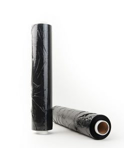 Palletwikkelfolie, handrollen, zwart, 20 My, 50 cm x 300 m per rol, 6 rol per doos-0