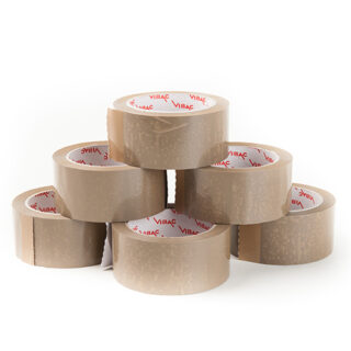 Tape, PVC, bruin, 48 mm x 66 m per rol, 36 rol per doos-0