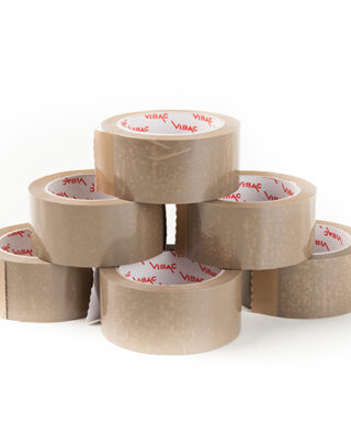 Tape, PVC, bruin, 48 mm x 66 m per rol, 36 rol per doos-0